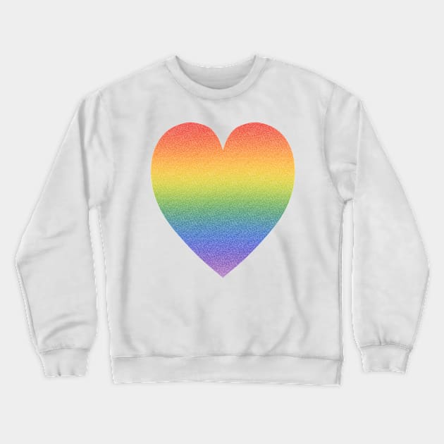 Gradient Rainbow Heart Crewneck Sweatshirt by JustGottaDraw